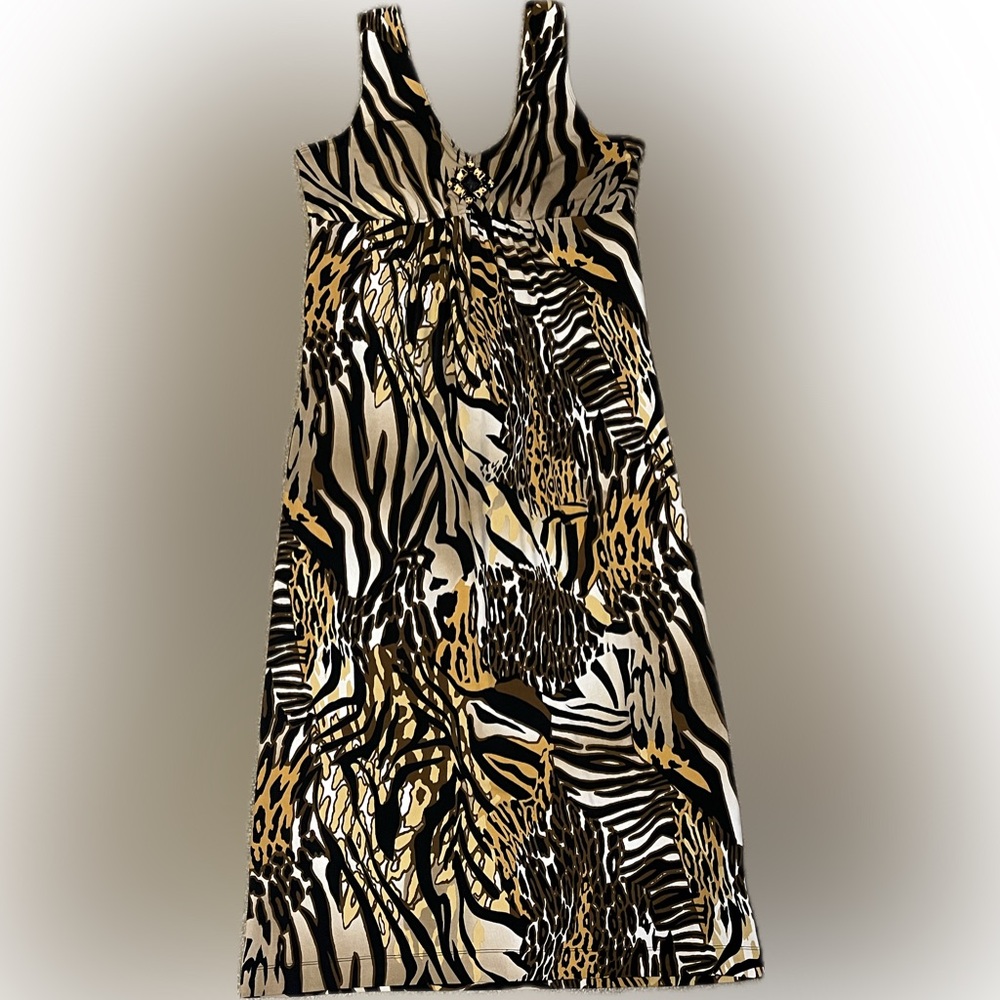 Ruby Rd. Animal Print Ruched Maxi Sundress size M - Picture 5 of 10